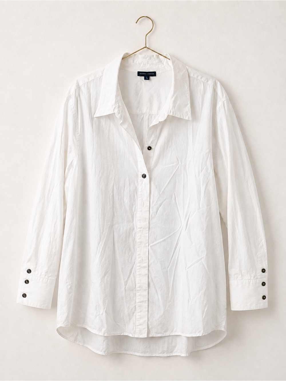Universal Standard The Big Button Down Shirt White S 14/16